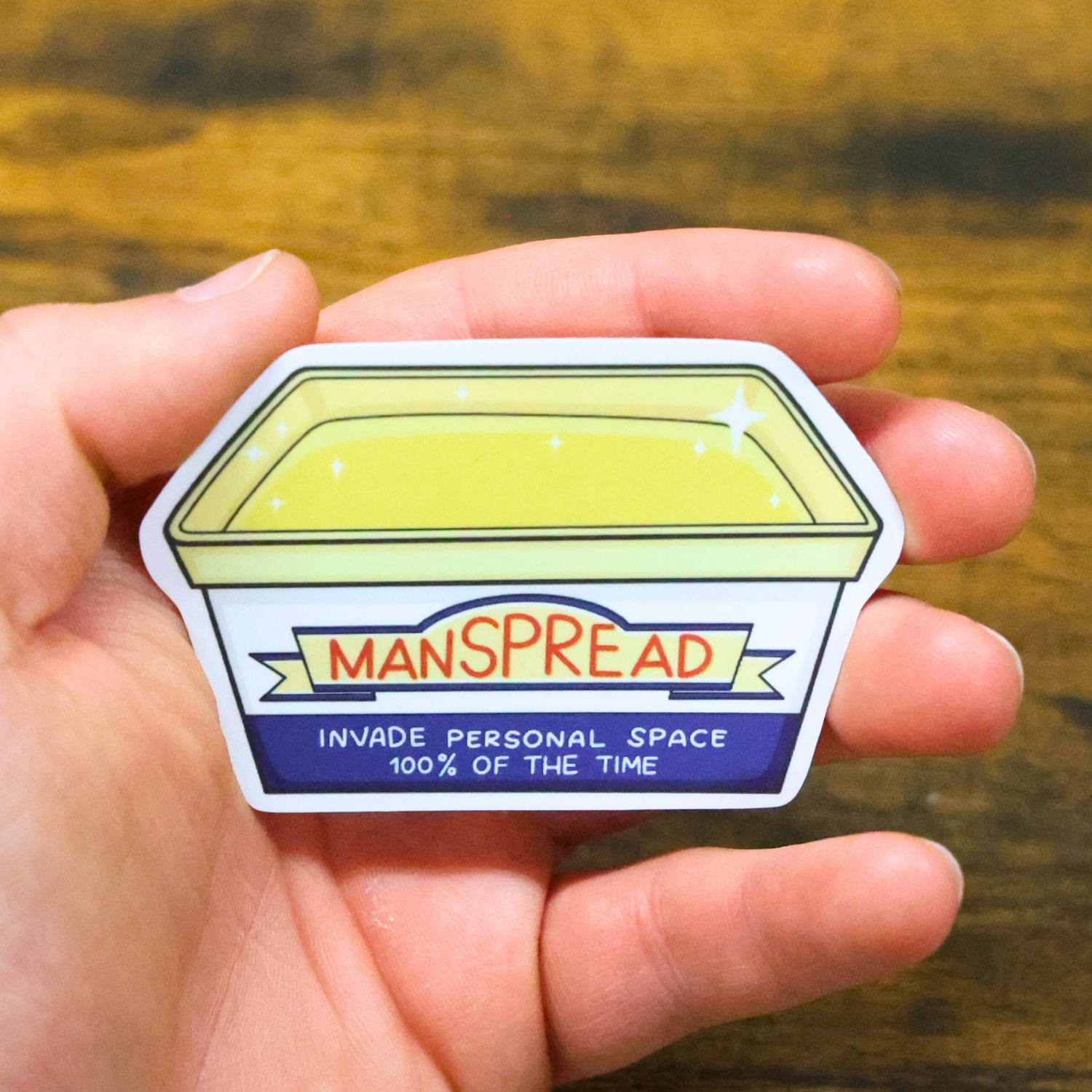 Manspread Funny Vinyl Sticker