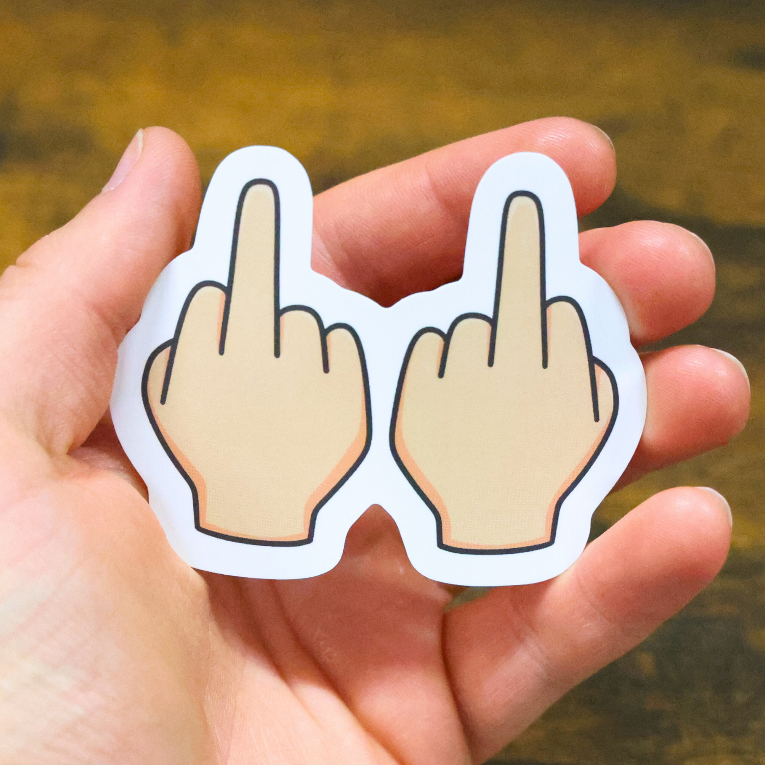 Middle Fingers Funny Vinyl Sticker