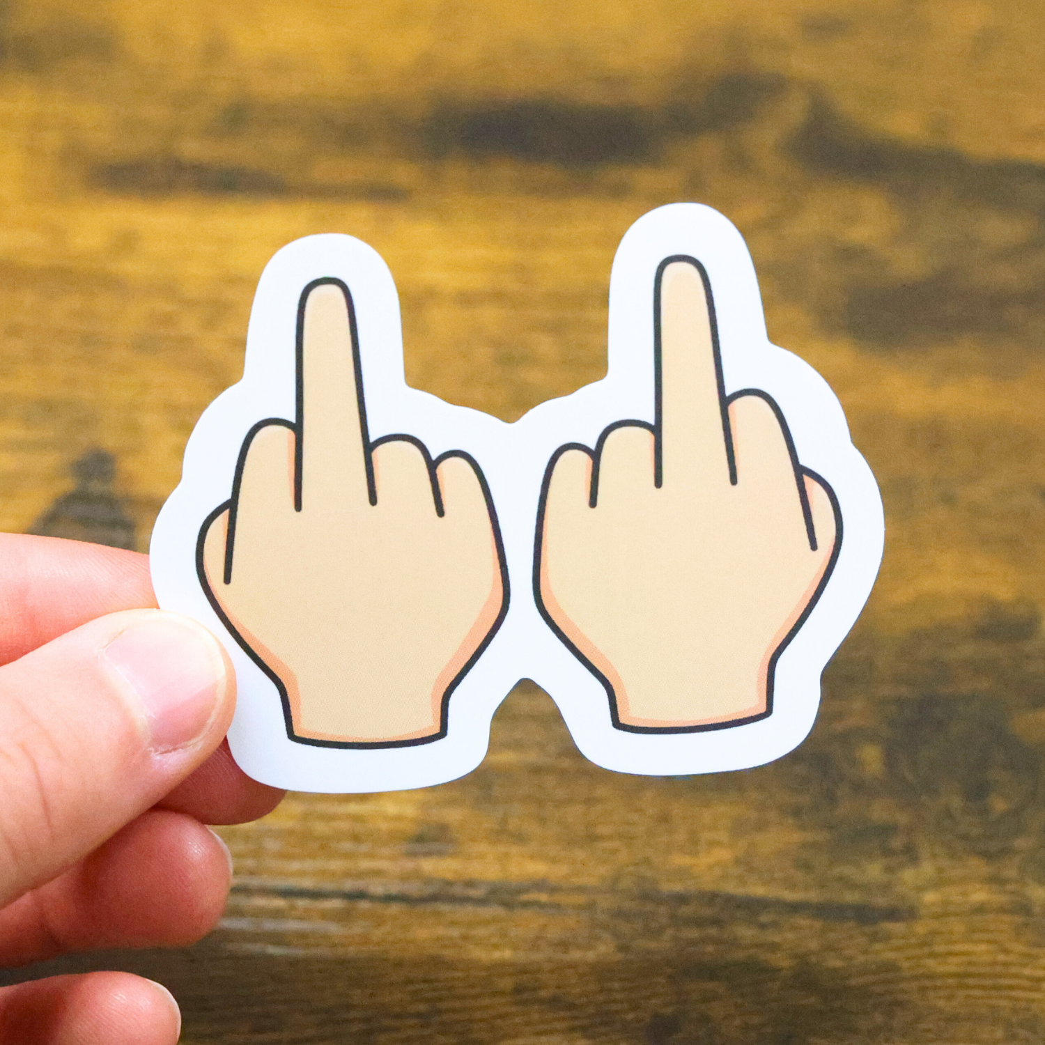 Middle Fingers Funny Vinyl Sticker