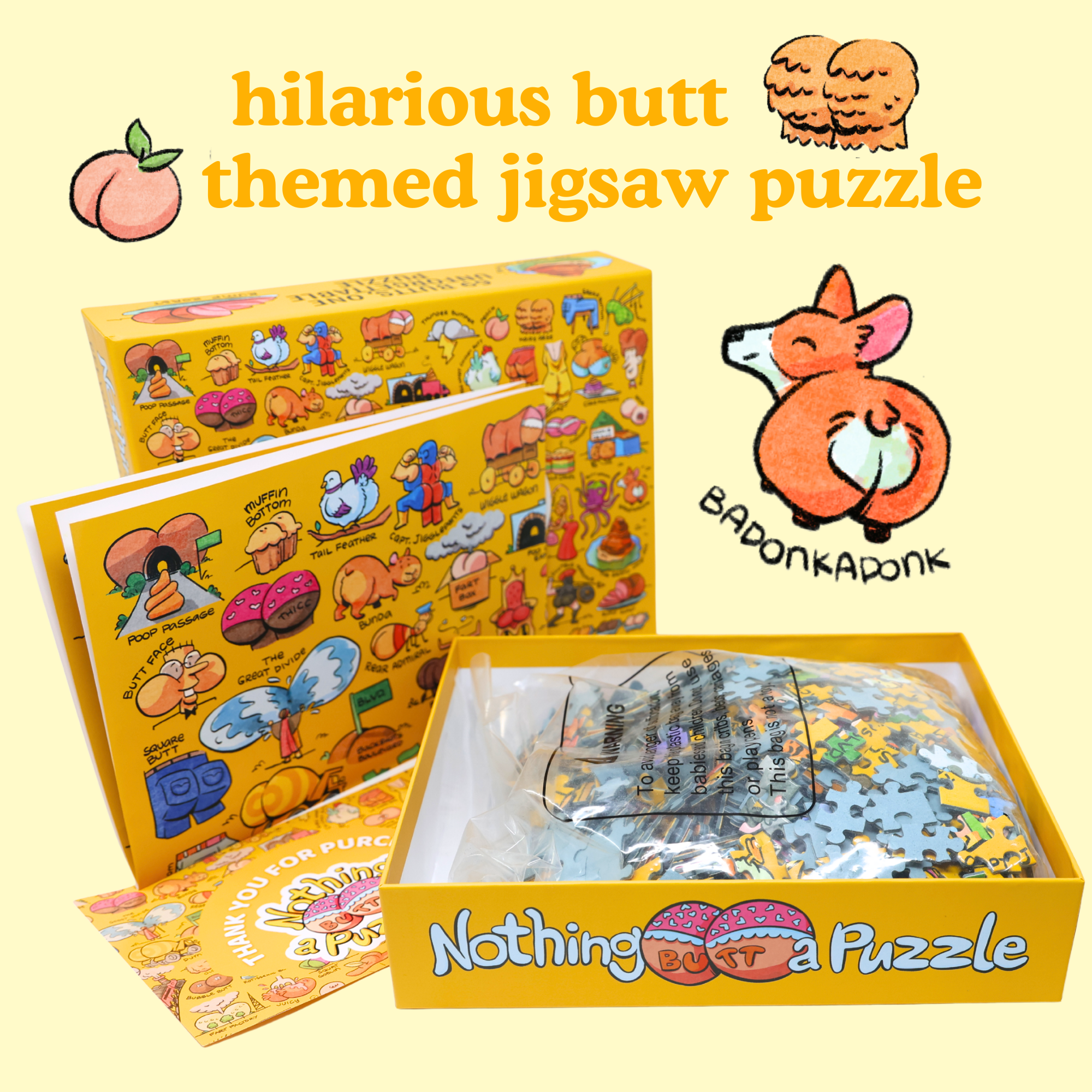 Nothing Butt A Puzzle - 1000 Piece Butt Themed Jigsaw Puzzle