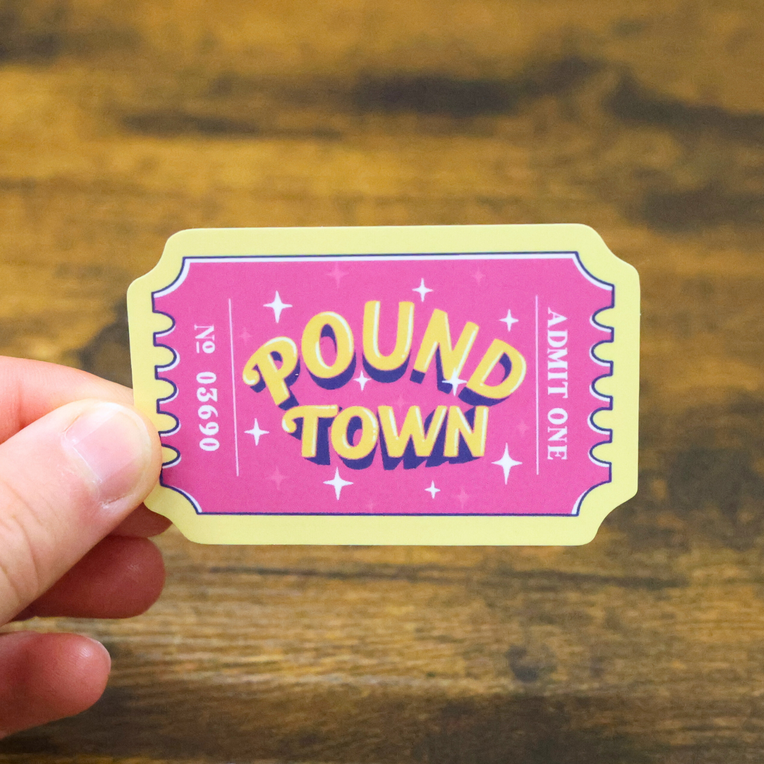 Pound Town Funny Vinyl Sticker
