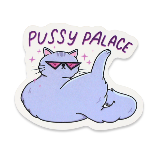 Pussy Palace Funny Vinyl Sticker
