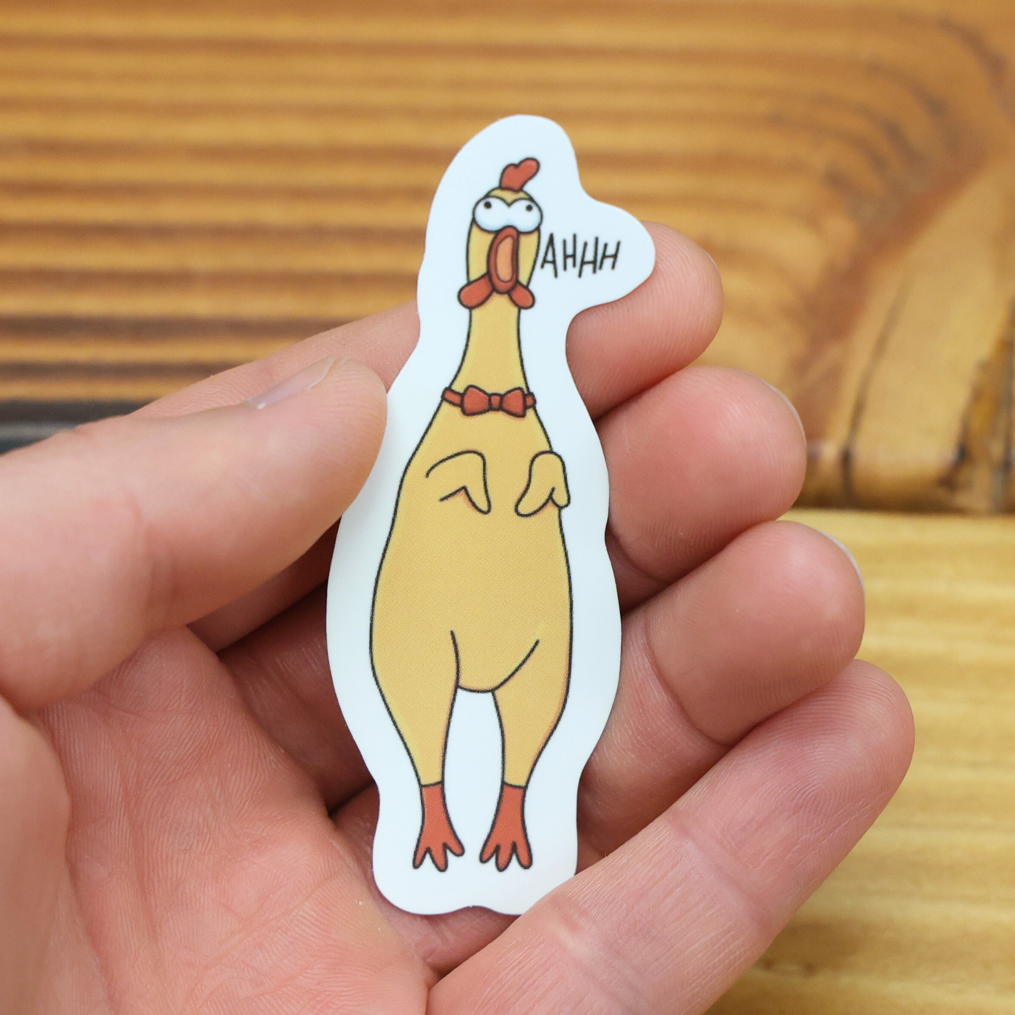 Rubber Chicken AHHHHHHHHH Funny Vinyl Sticker