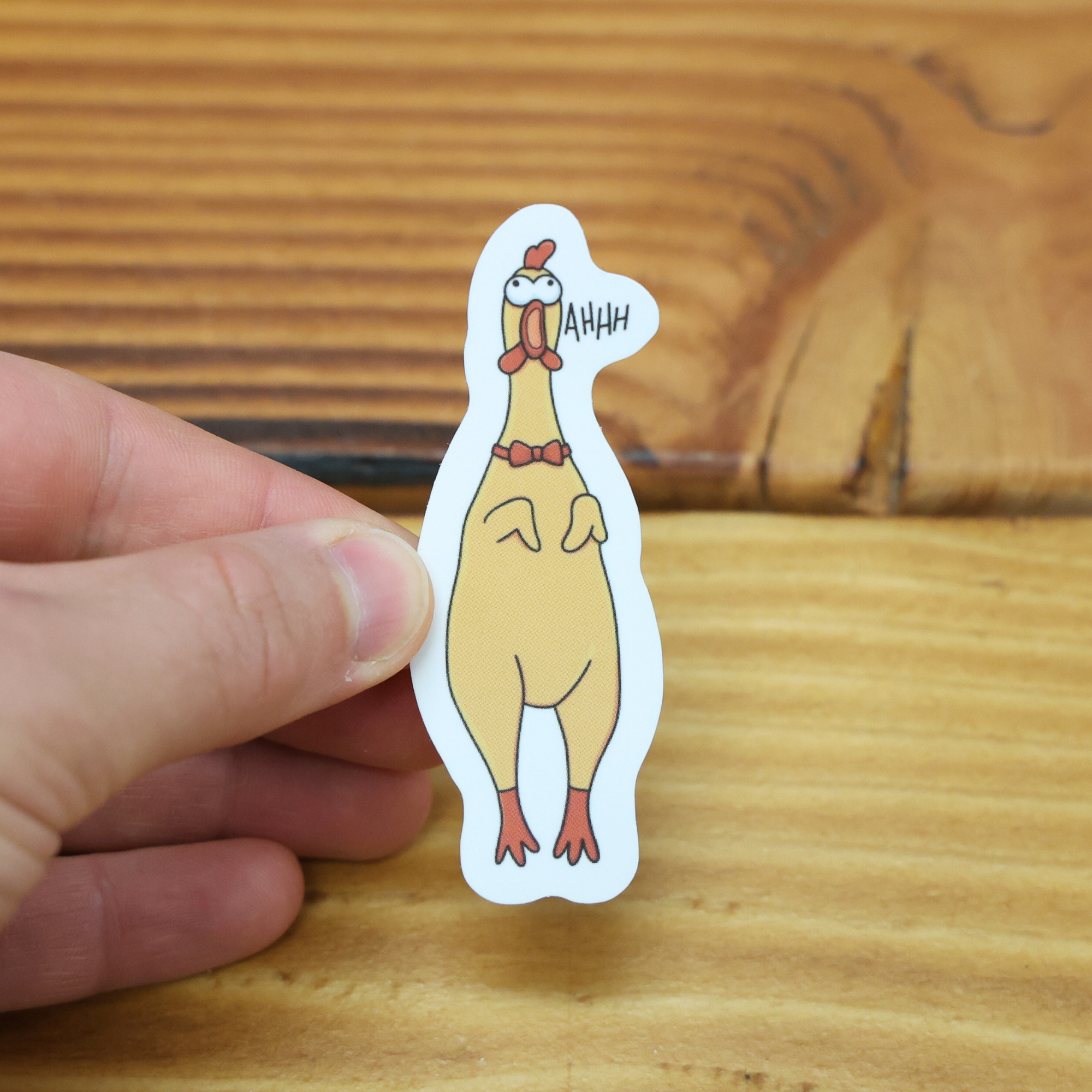 Rubber Chicken AHHHHHHHHH Funny Vinyl Sticker