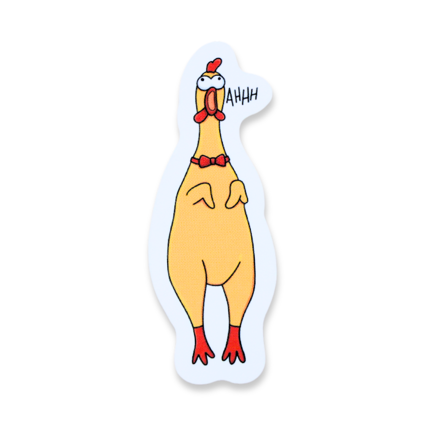 Rubber Chicken AHHHHHHHHH Funny Vinyl Sticker