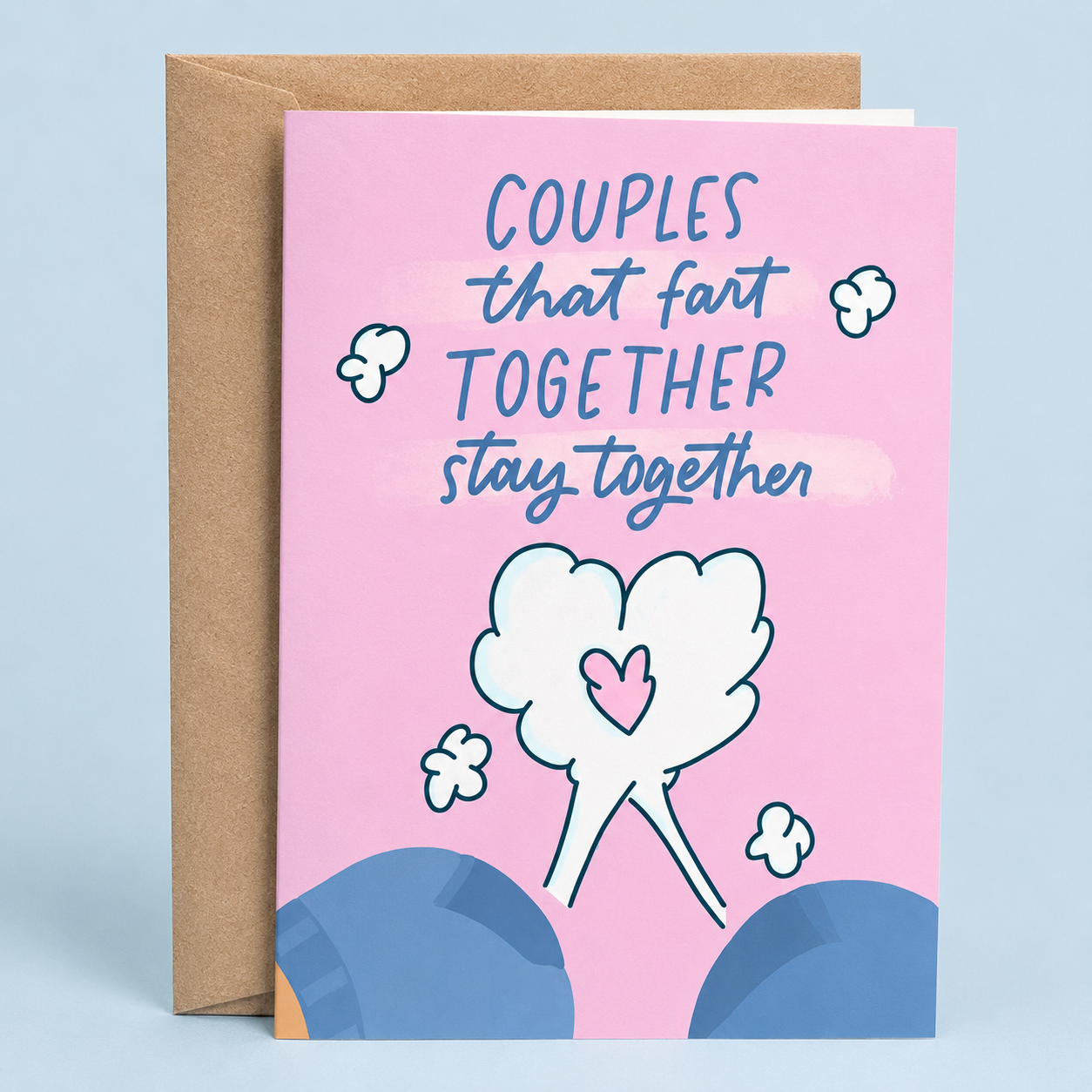 Sleazy Greetings funny anniversary greeting card featuring the phrase “Couples That Fart Together Stay Together,” a humorous love card for boyfriend, girlfriend, husband, wife, Valentine’s Day, anniversary, or long-term relationship.