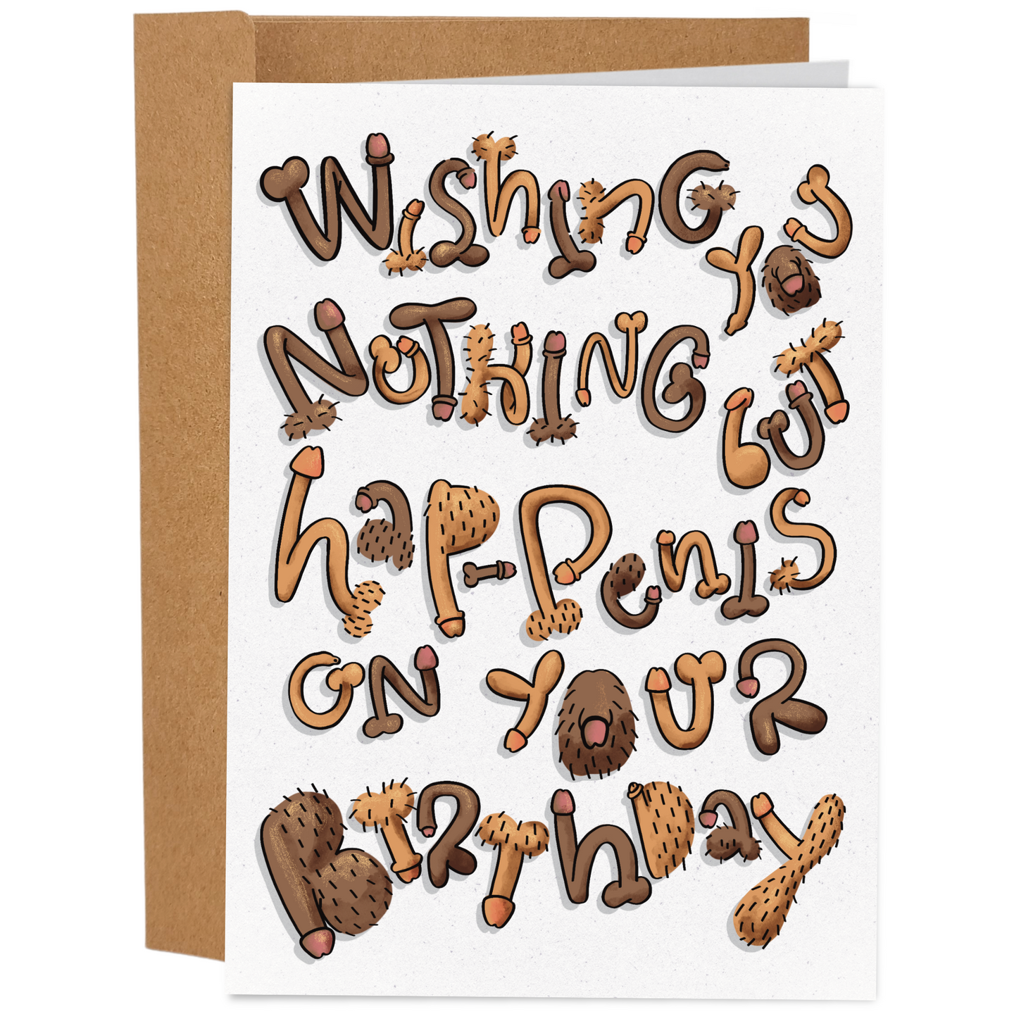 Funny Birthday Card / Hap-Penis On Your Birthday - Sleazy Greetings