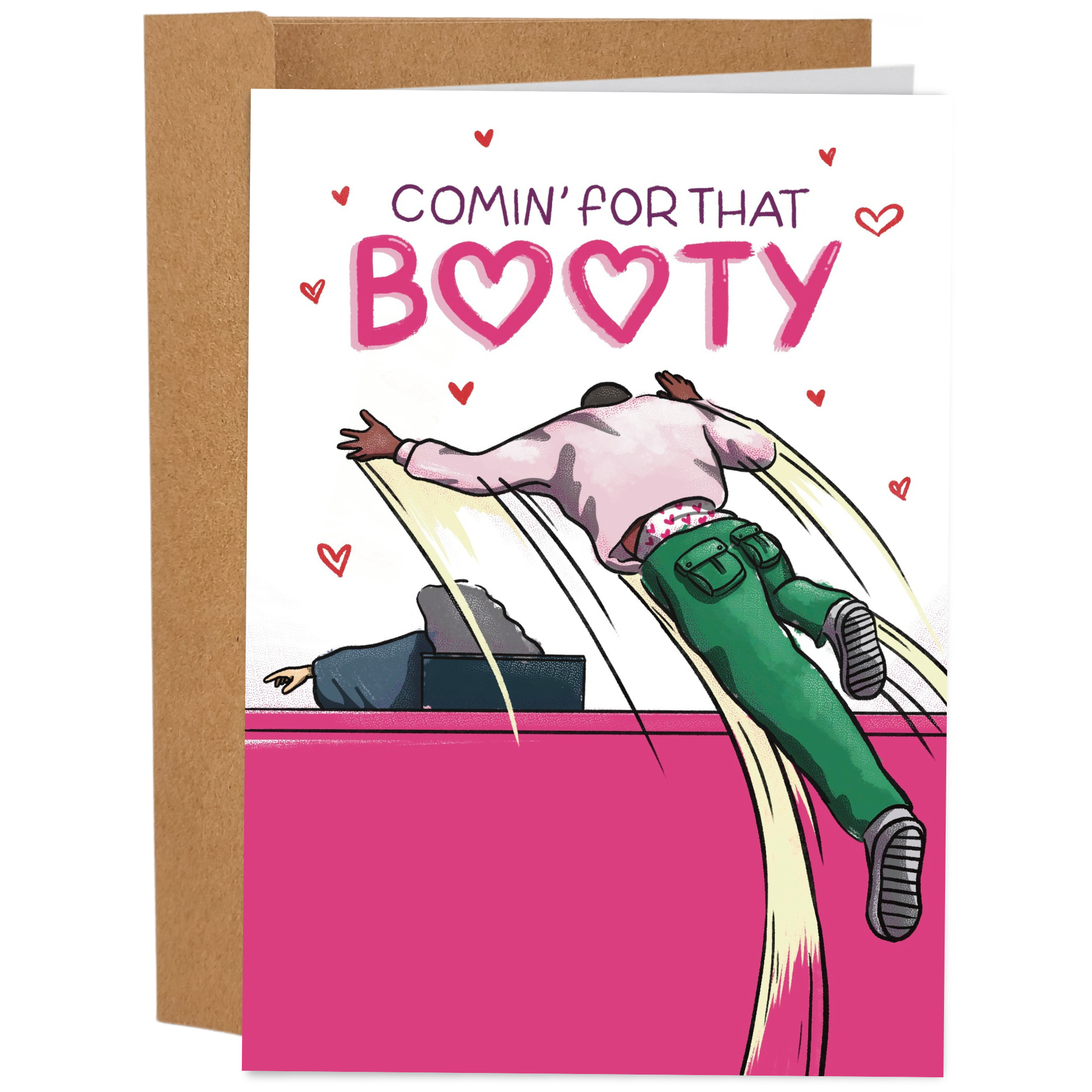 Naughty Valentine's Day Card / Guy Jumping At The Judge - Sleazy