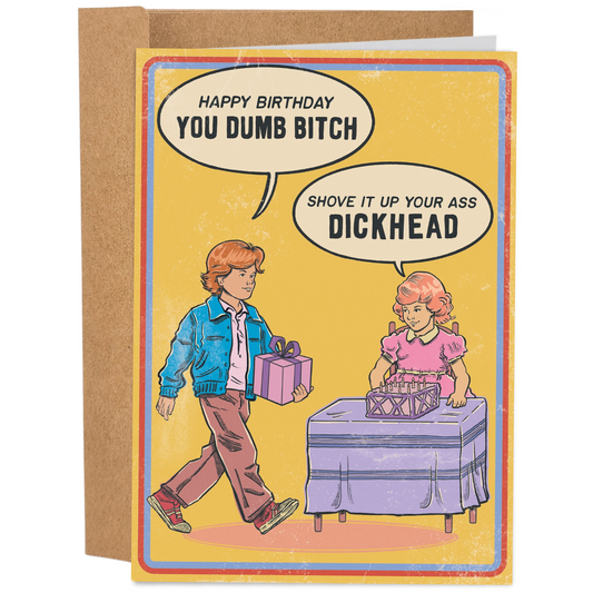 Happy Birthday You Dumb Bitch Birthday Card - 70's Vintage