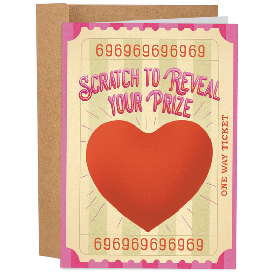 Scratch Off One Way Trip To Pound Town | Funny Scratch Off Valentine's Day Card