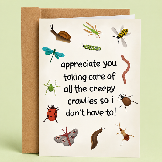 Funny Father's Day Card Thanking Dad For Handling The Pesky Bugs