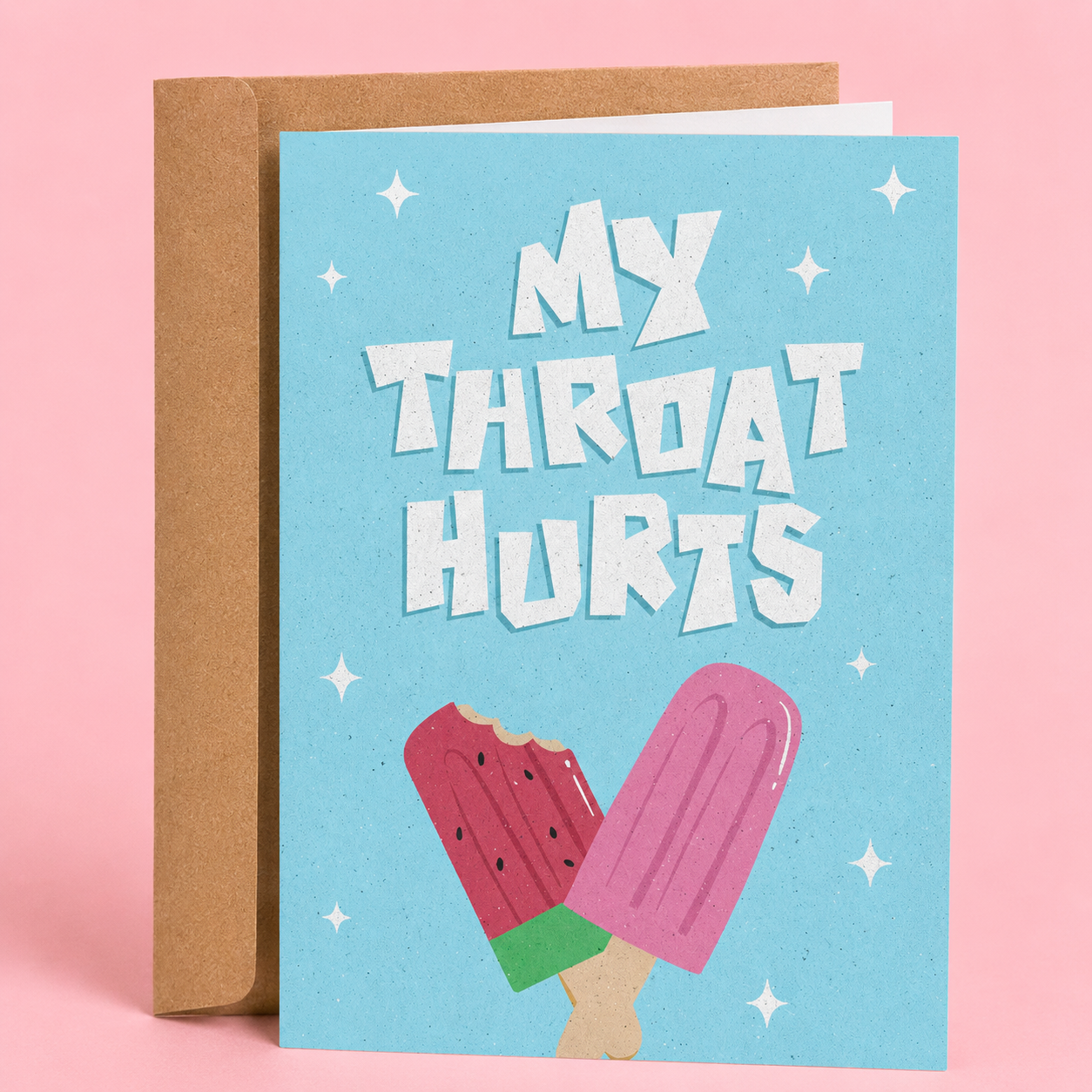 funny valentine's day card saying my throat hurts