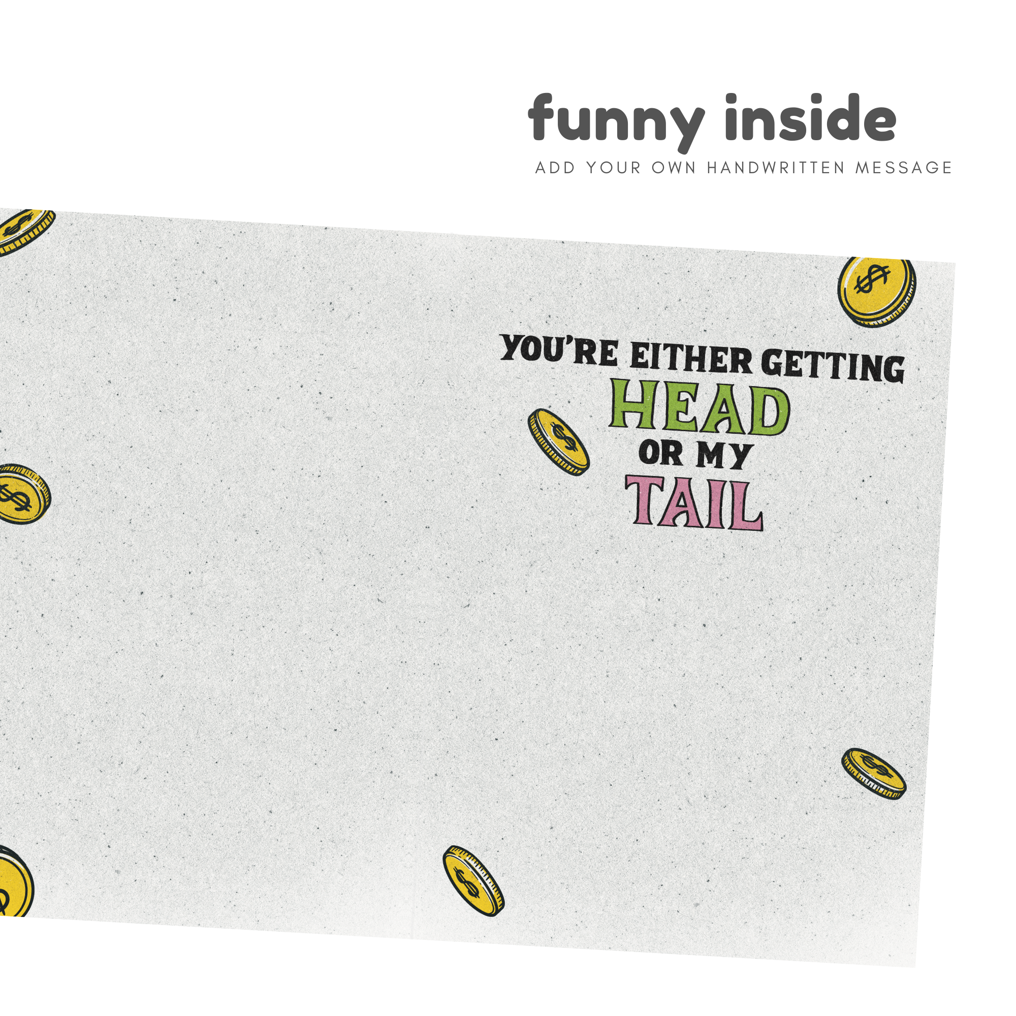 naughty inside design of the card