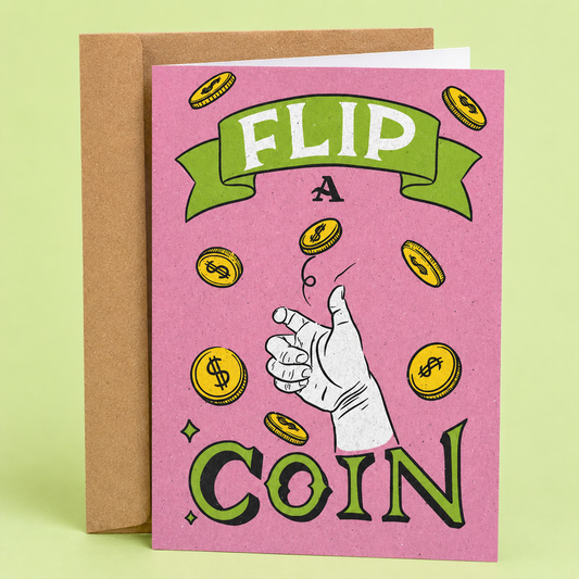 funny valentine's day card saying flip a coin