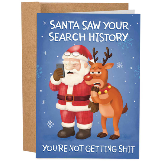 Santa Saw Search History | Funny Christmas Card