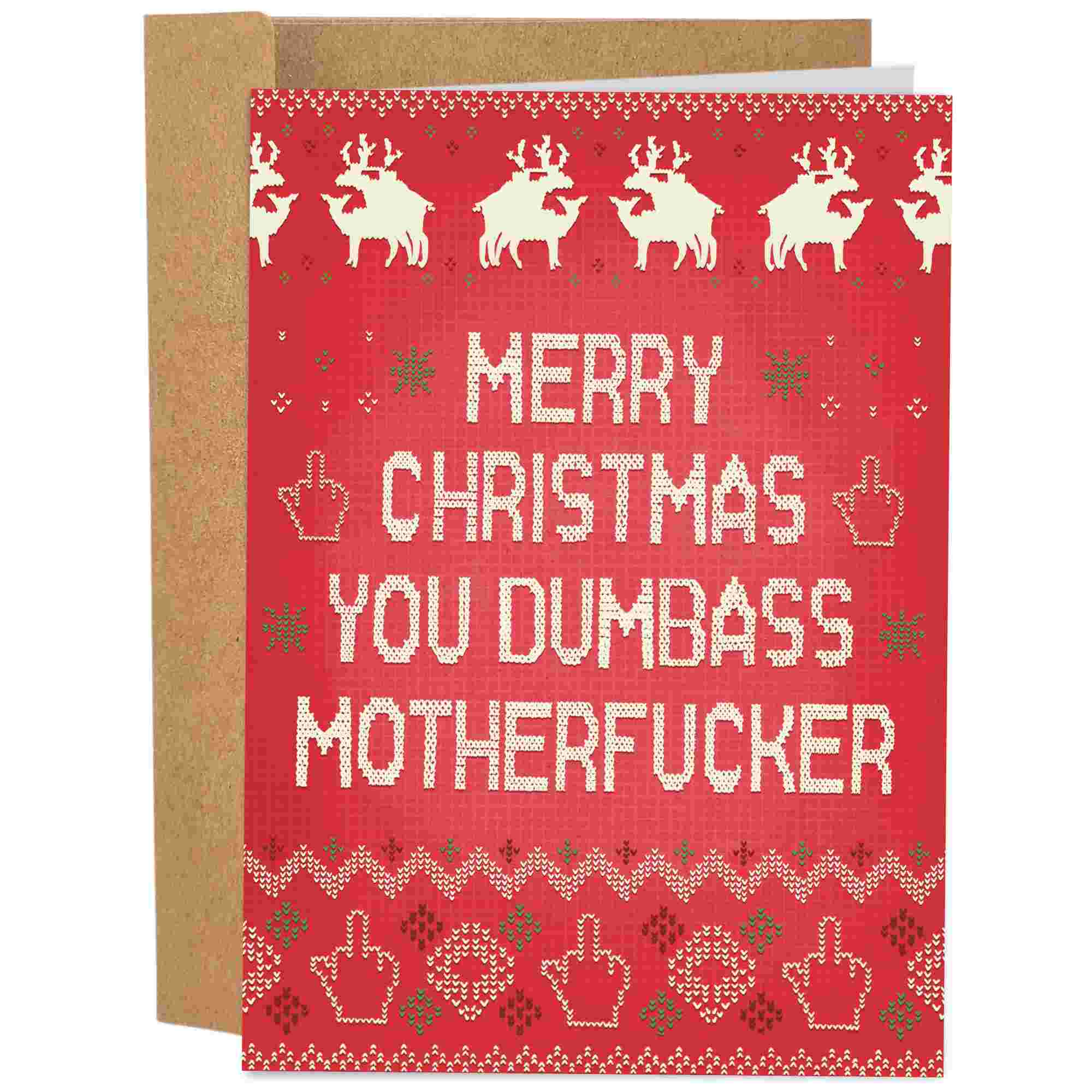 Dumbass Motherfucker Christmas | Funny Christmas Card