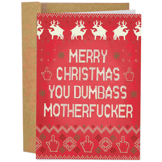 Dumbass Motherfucker Christmas | Funny Christmas Card