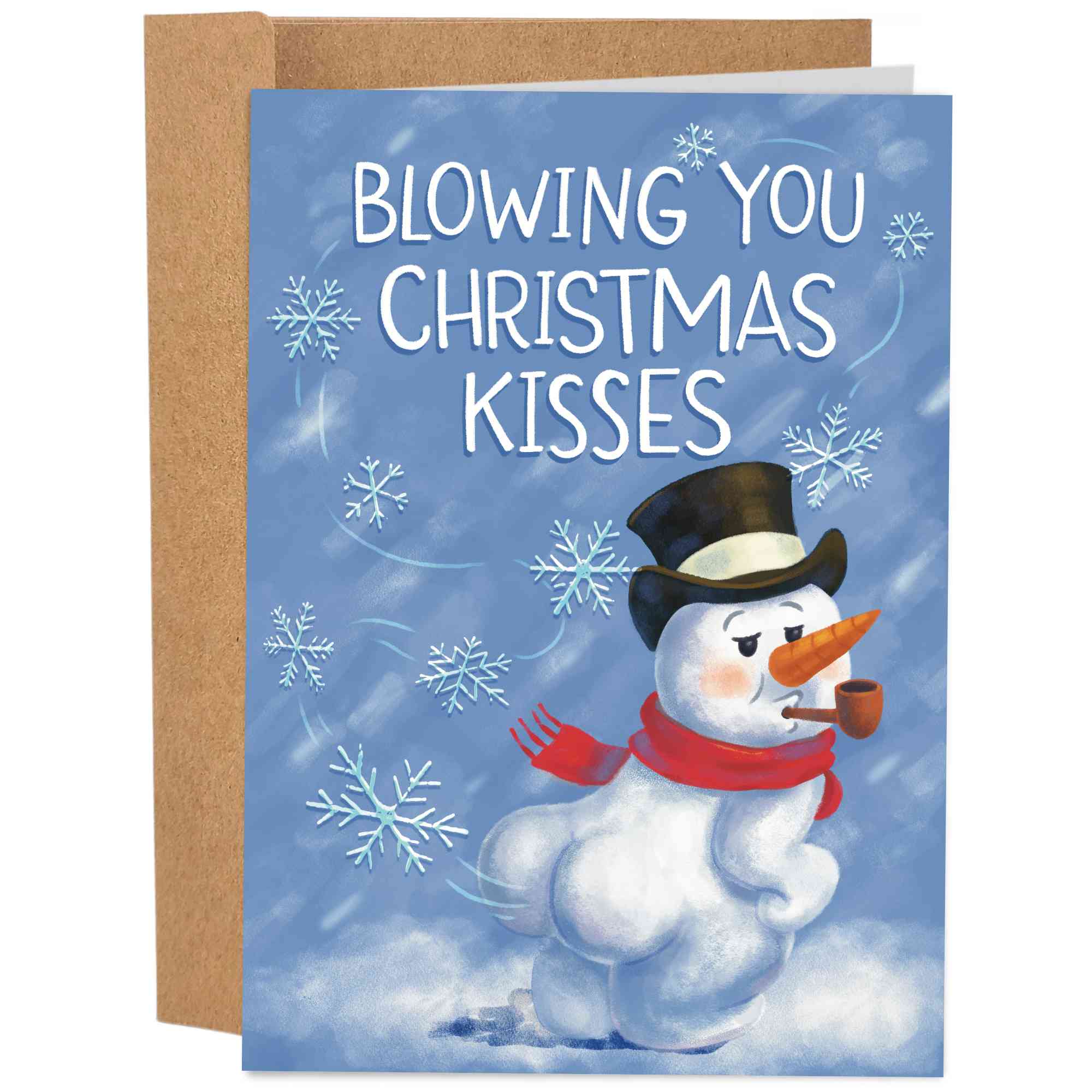 Blowing You Christmas Kisses | Funny Christmas Card