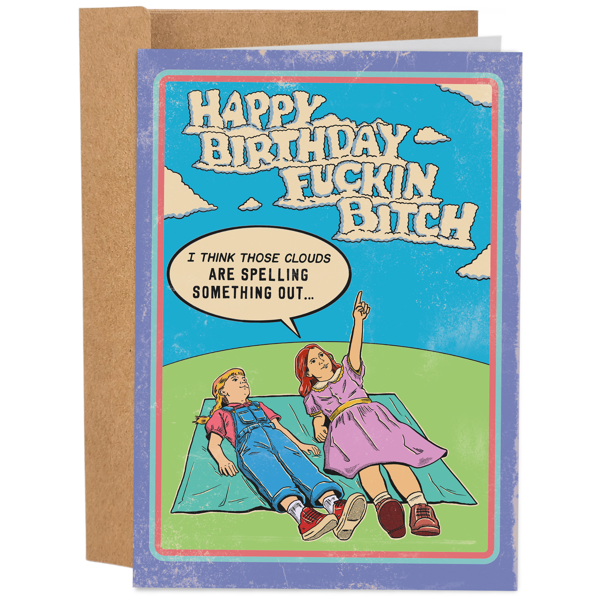 Happy Birthday Fuckin Bitch - Vintage Funny Birthday Card