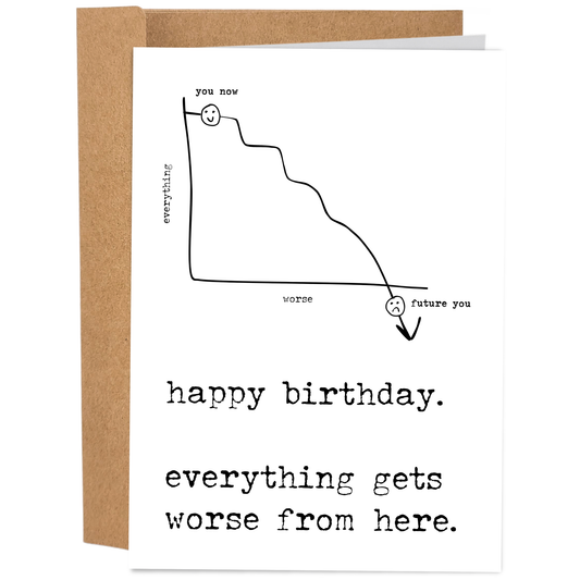 Everything Gets Worse | Funny Birthday Card