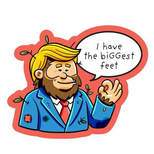 Trump Biggest Feet Bigfoot - Funny Vinyl Sticker