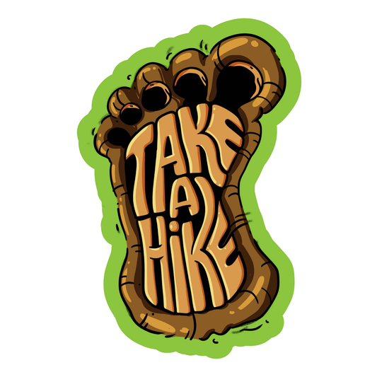 Take A Hike Bigfoot Footprint - Funny Vinyl Sticker