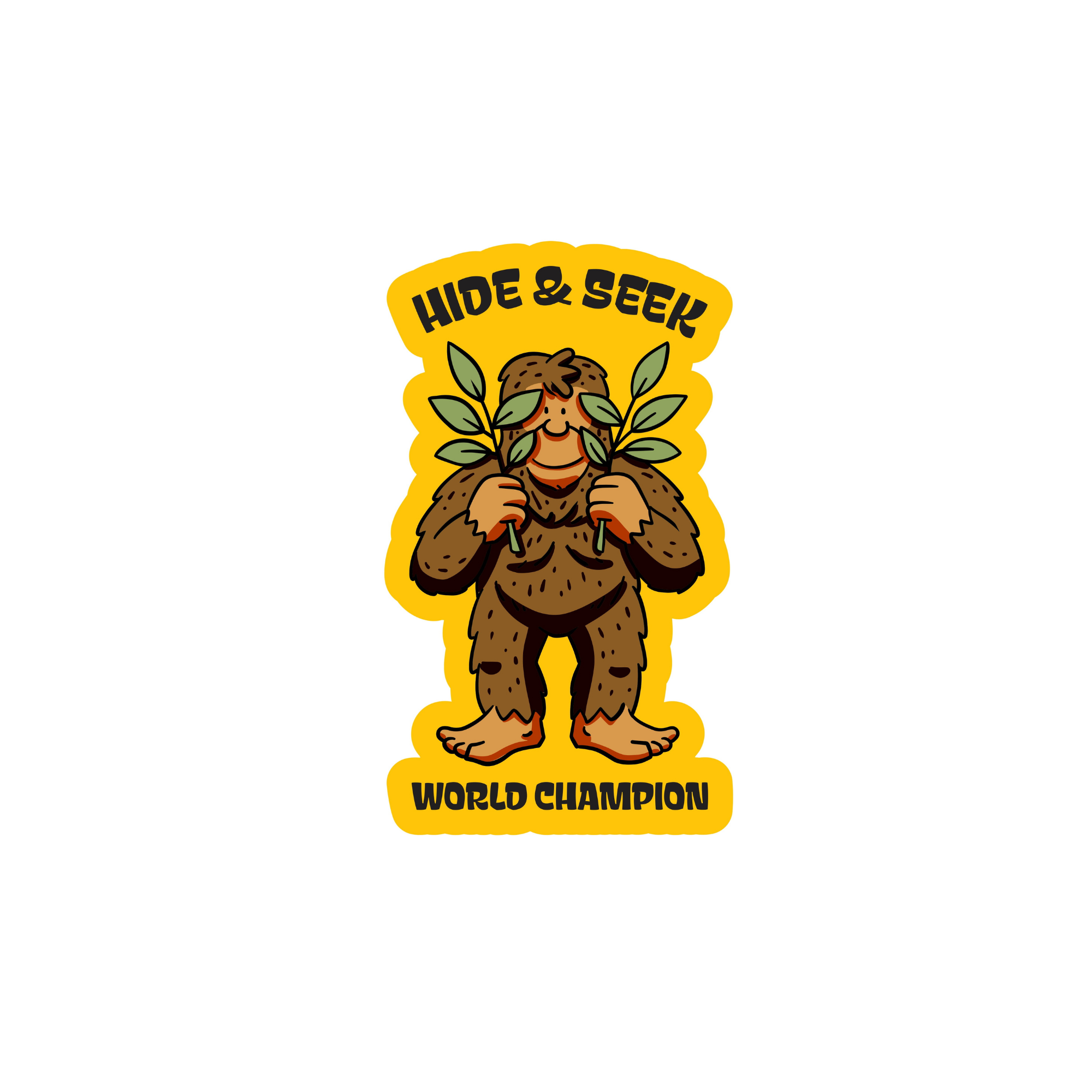Hide And Seek World Champion Bigfoot - Funny Vinyl Sticker
