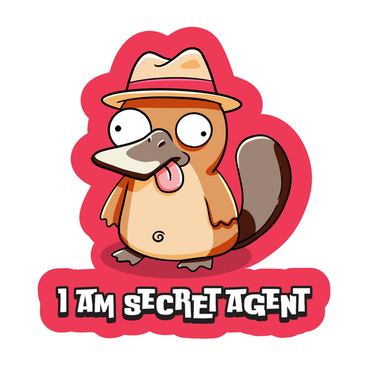 I Am Secret Agent Platypus - Funny Vinyl Sticker