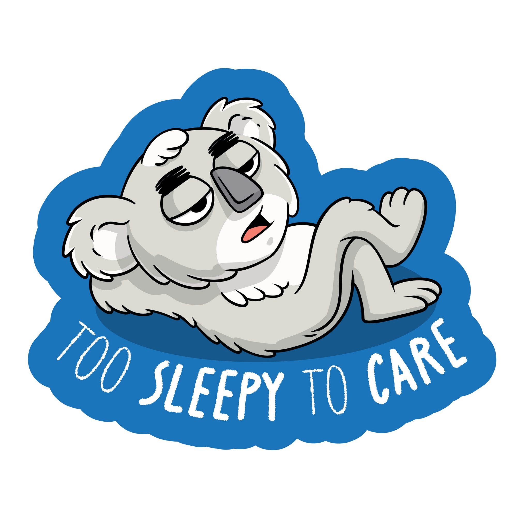 Too Sleepy To Care Koala - Funny Vinyl Sticker