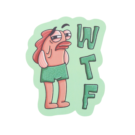 Fish WTF - Funny Vinyl Sticker