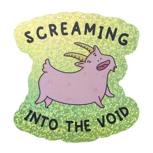 Goat Screaming Into The Void - Funny Vinyl Sticker
