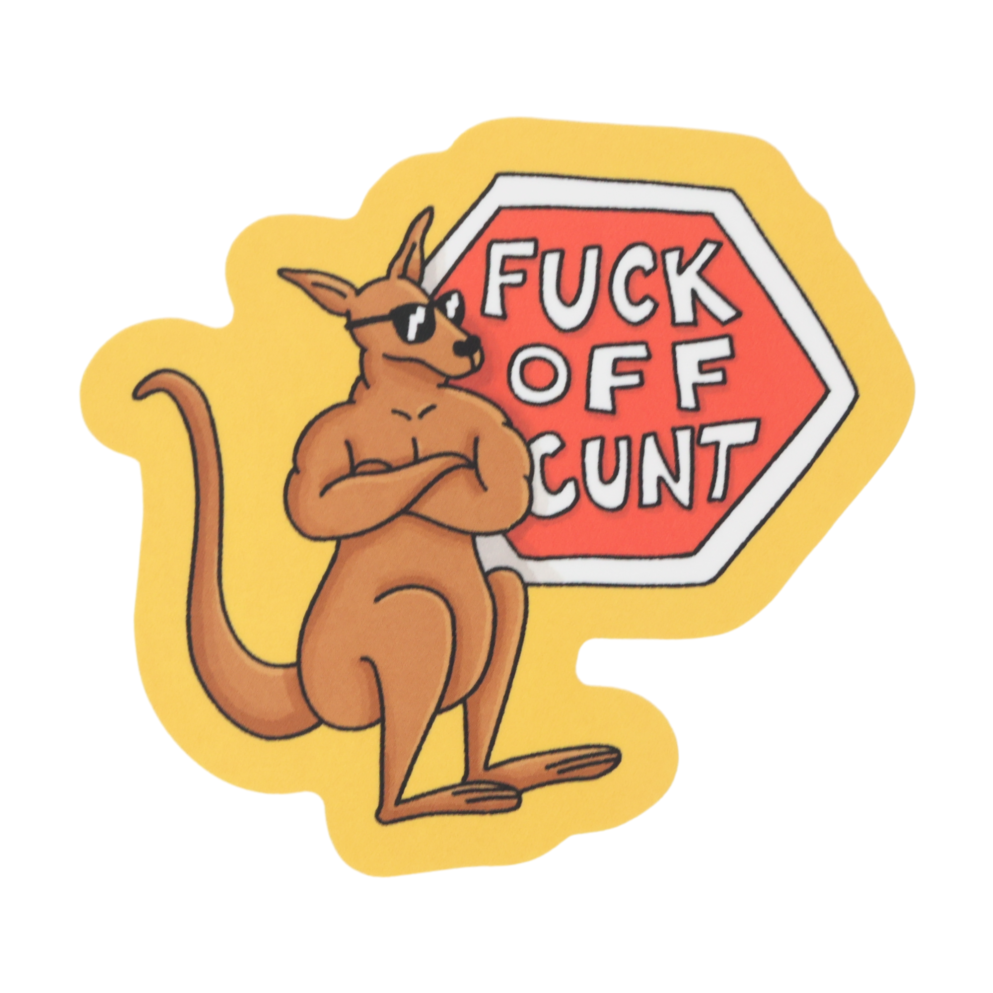 Fuck Off Cunt Australian Kangaroo - Funny Vinyl Sticker