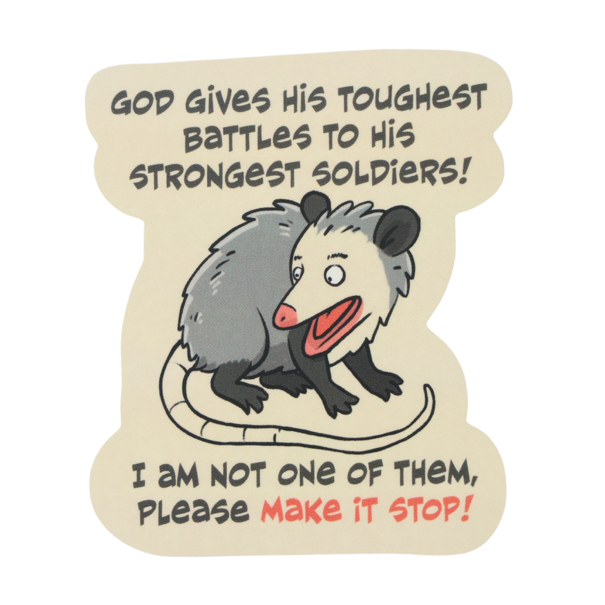 Possum Strongest Solider - Funny Vinyl Sticker