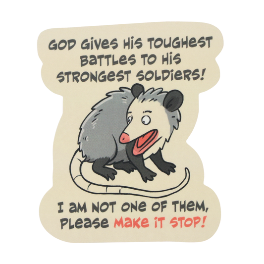Possum Strongest Solider - Funny Vinyl Sticker