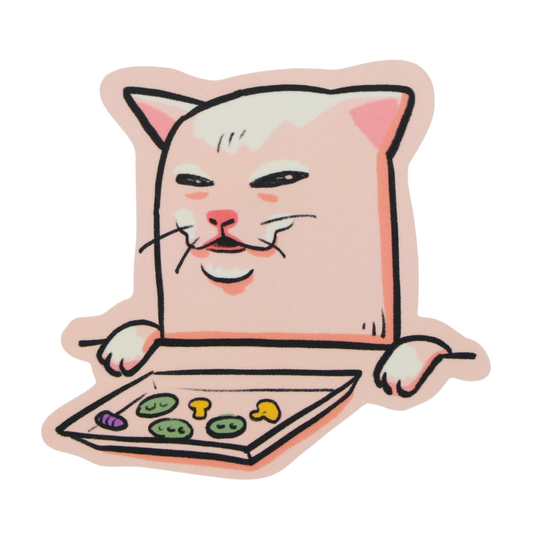 Hissing Cat Back At Women Meme - Funny Vinyl Sticker