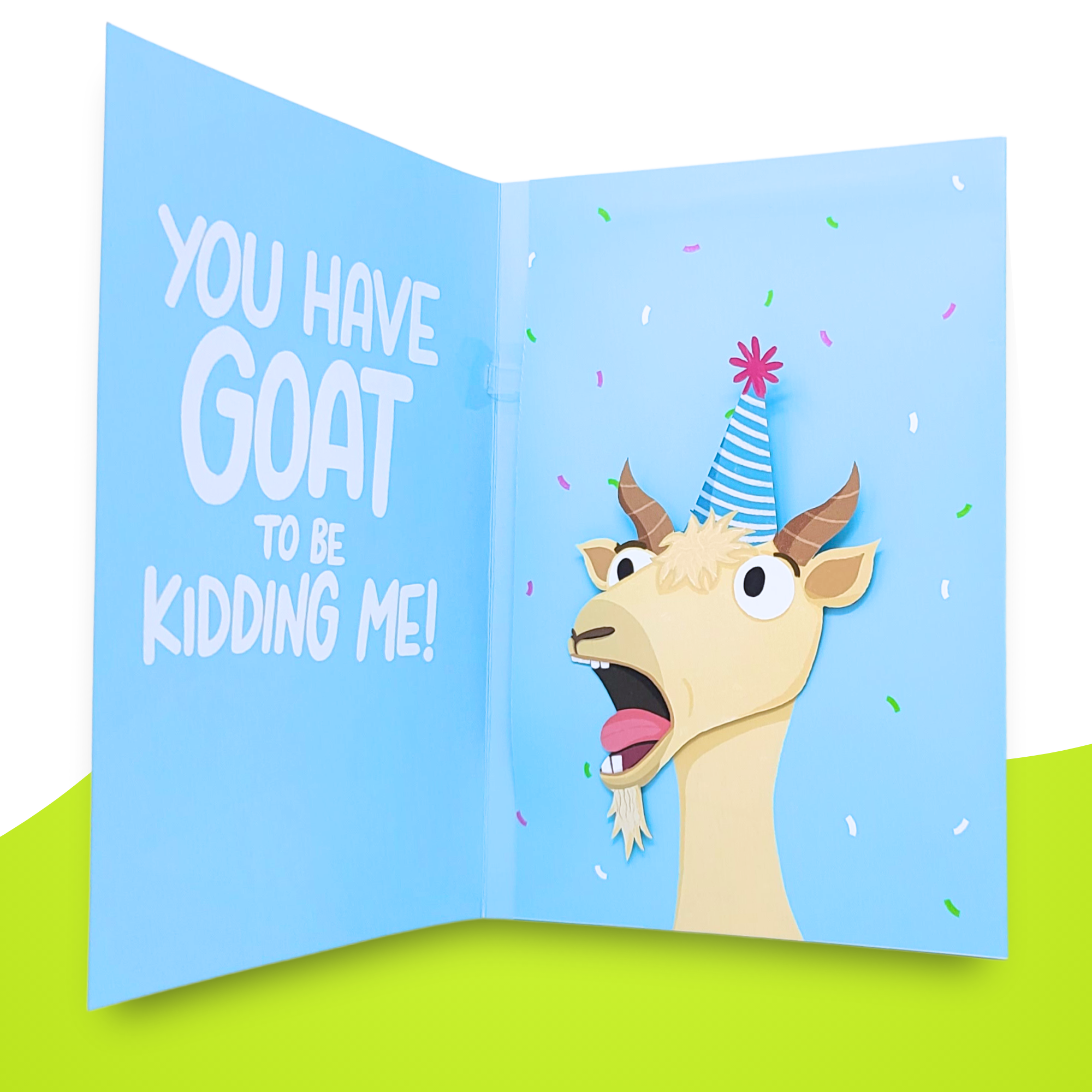Good Egg Greetings Screaming Goat Birthday Card - Screaming Goat Meme with Sound and Shaking Head Motion - 5.25 x 8.18 Inches