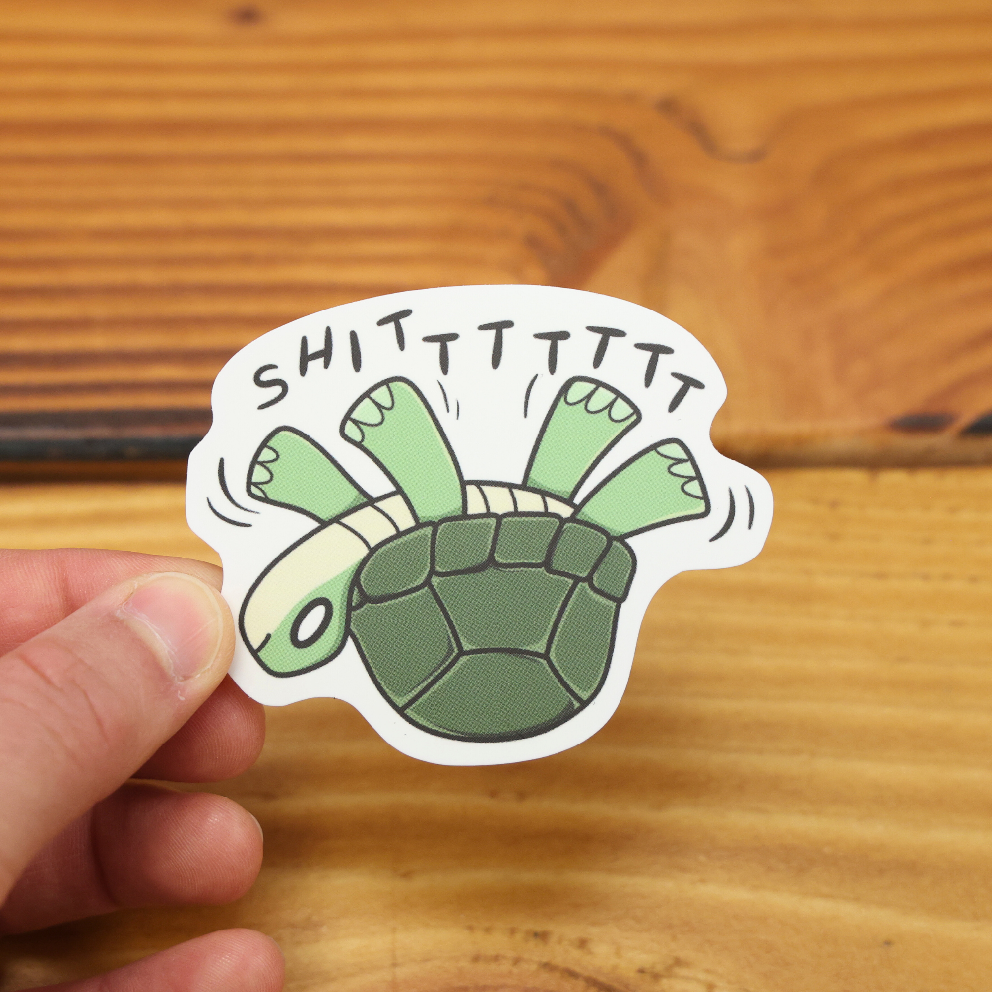 Shittttttt Turtle Funny Vinyl Sticker