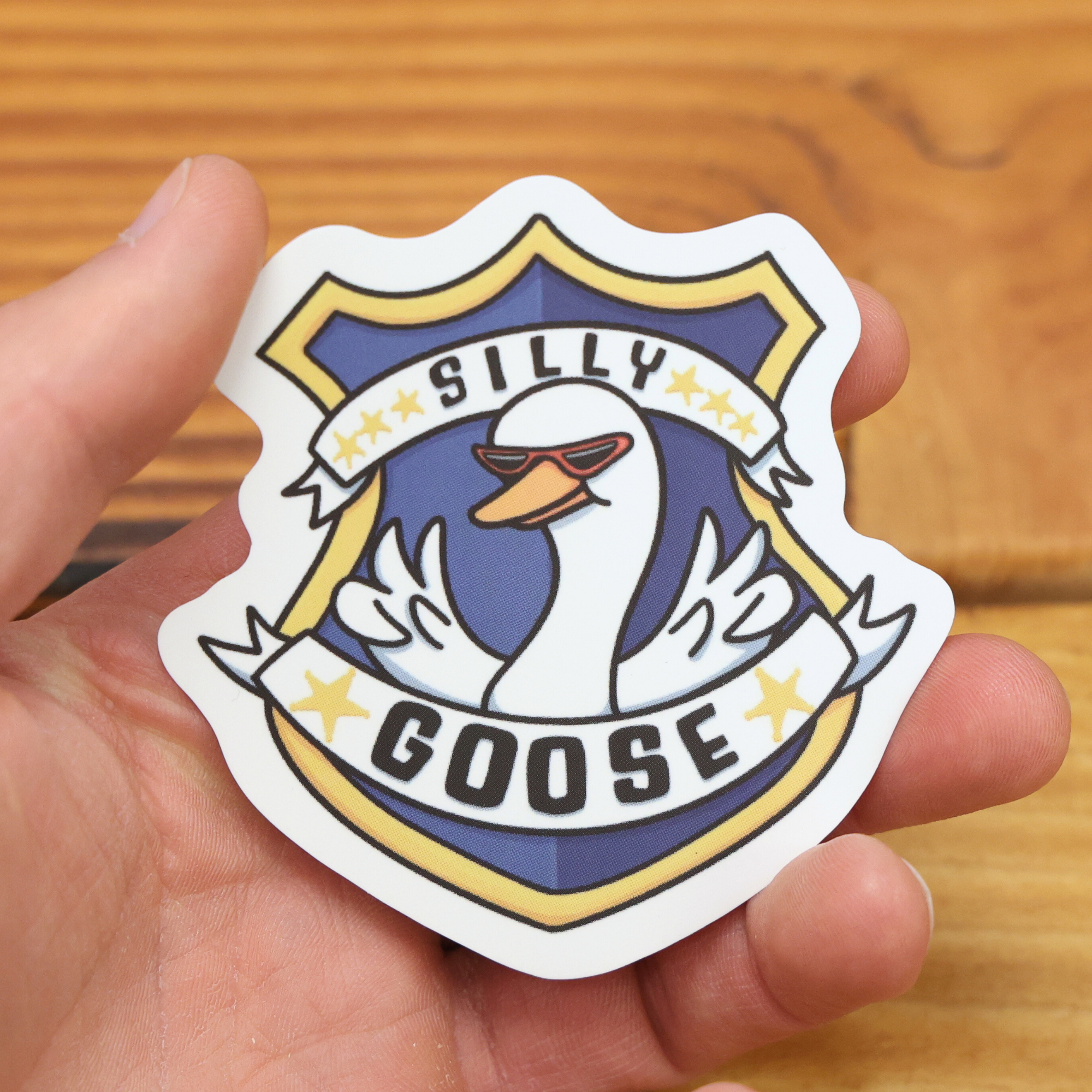 Silly Goose Police Badge Funny Vinyl Sticker
