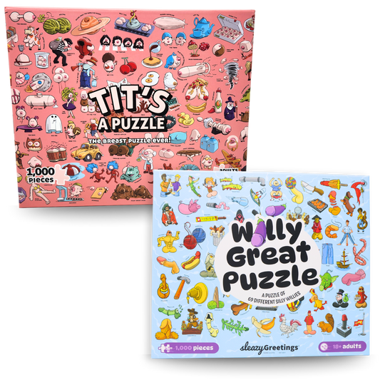 Naughty Adult Puzzle Pack – Tits & Willy 1000 Piece Set (2 Pack)