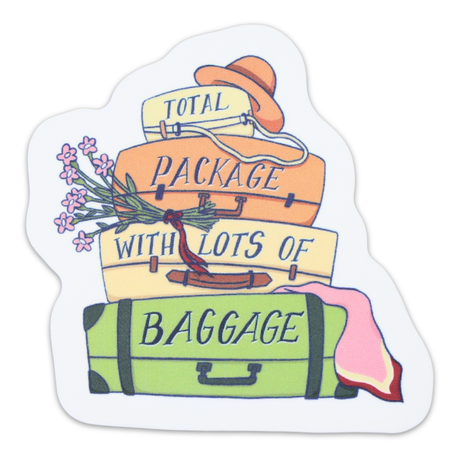 Total Package With Lots Of Baggage Funny Vinyl Sticker