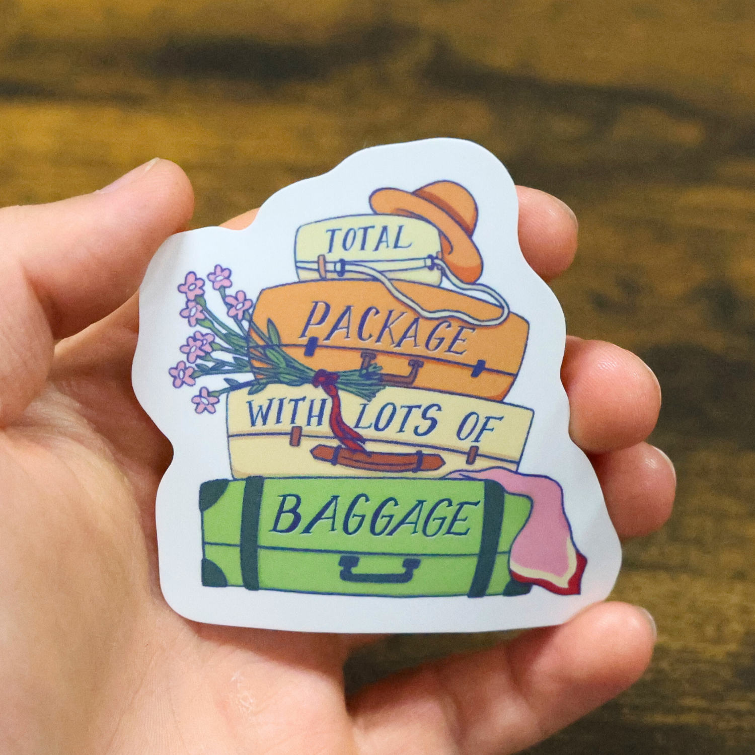 Total Package With Lots Of Baggage Funny Vinyl Sticker