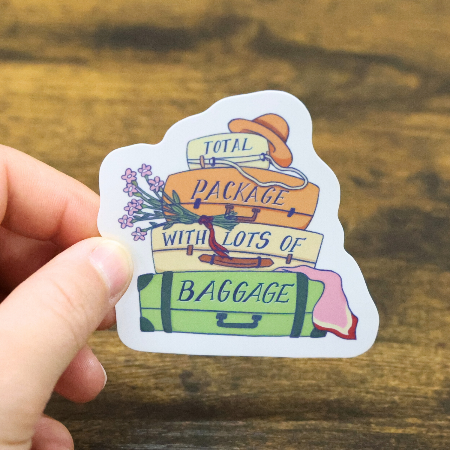Total Package With Lots Of Baggage Funny Vinyl Sticker