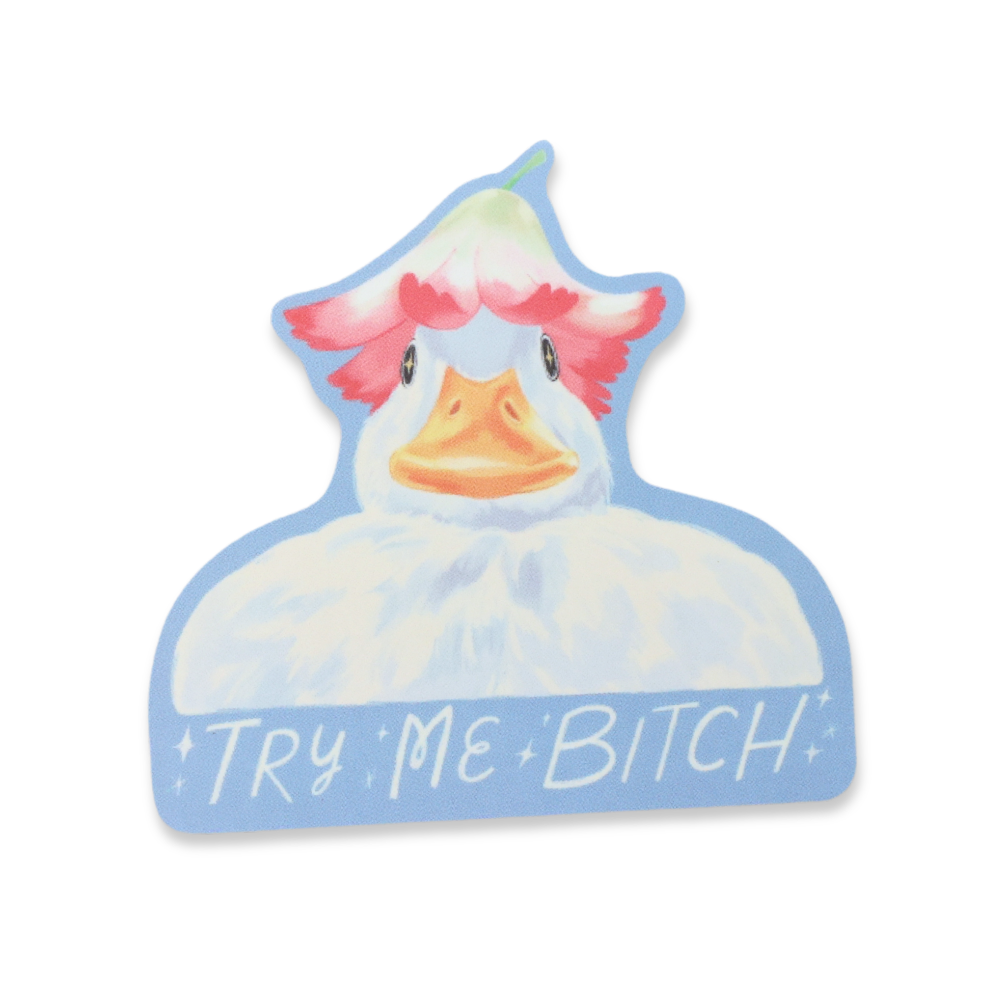 Try Me Bitch Duck Funny Vinyl Sticker