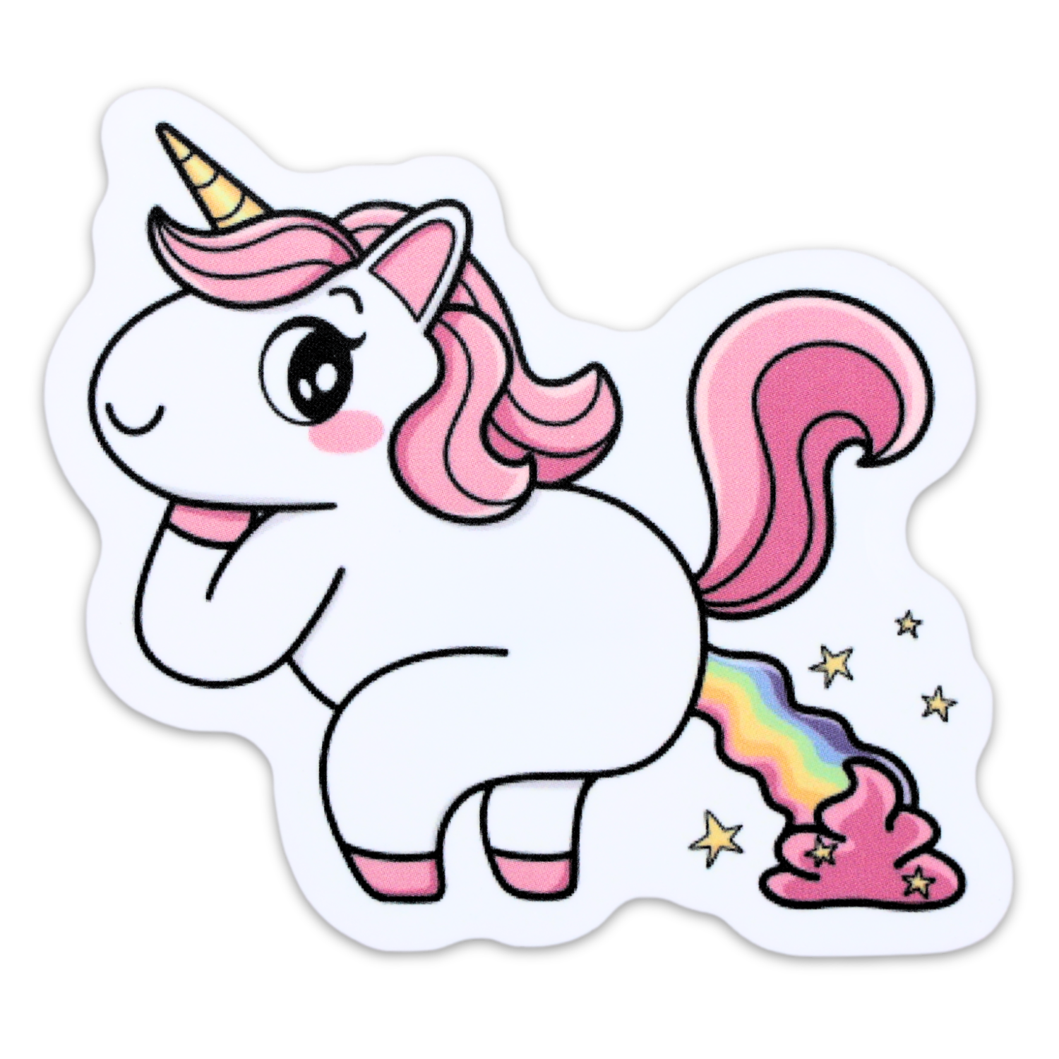 Unicorn Pooping Rainbow Funny Vinyl Sticker
