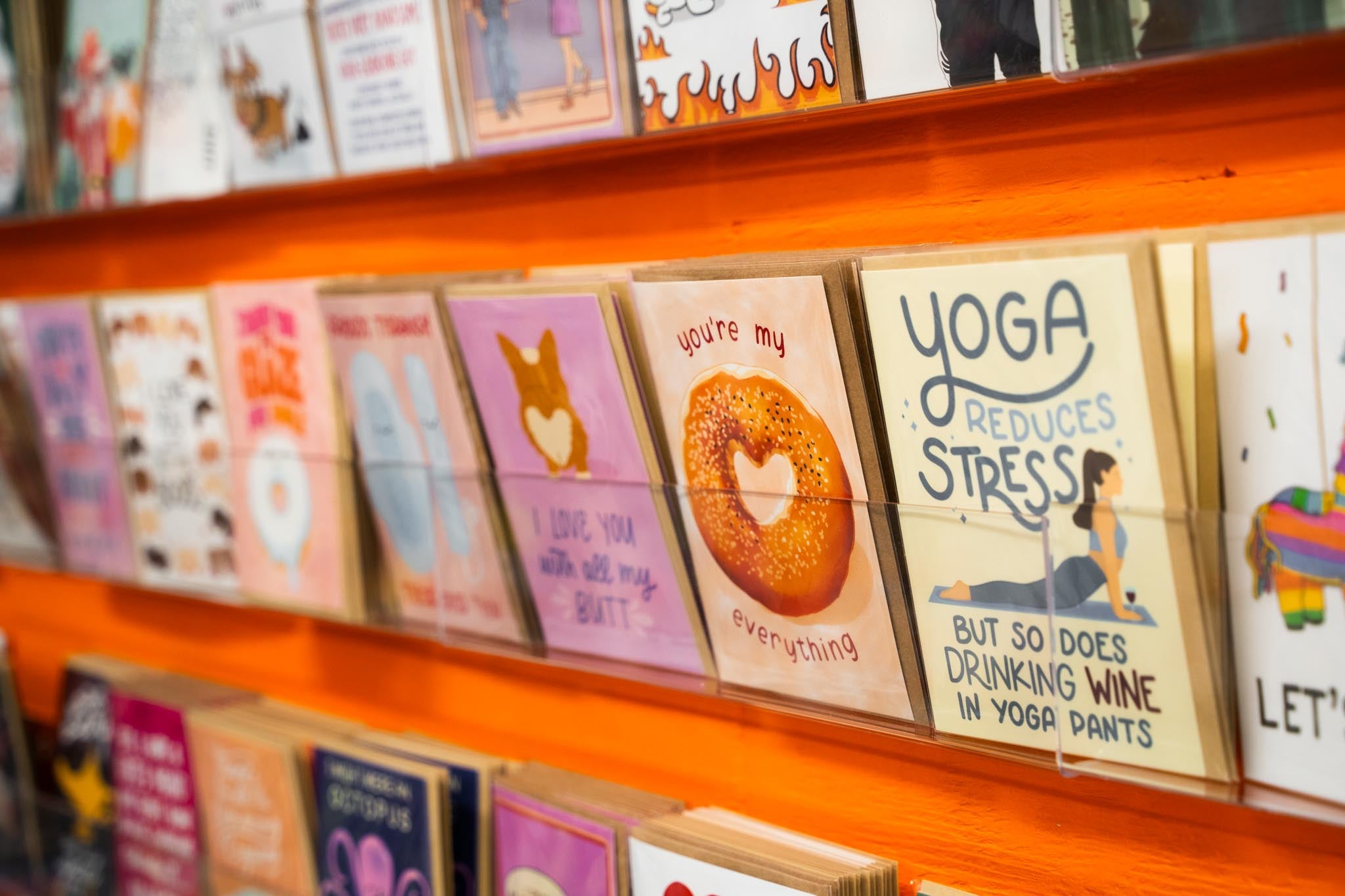 Sleazy Greetings, spinning greeting card rack. Sleazy greetings makes some of the best snarky, adult, and hilarious greeting cards online.