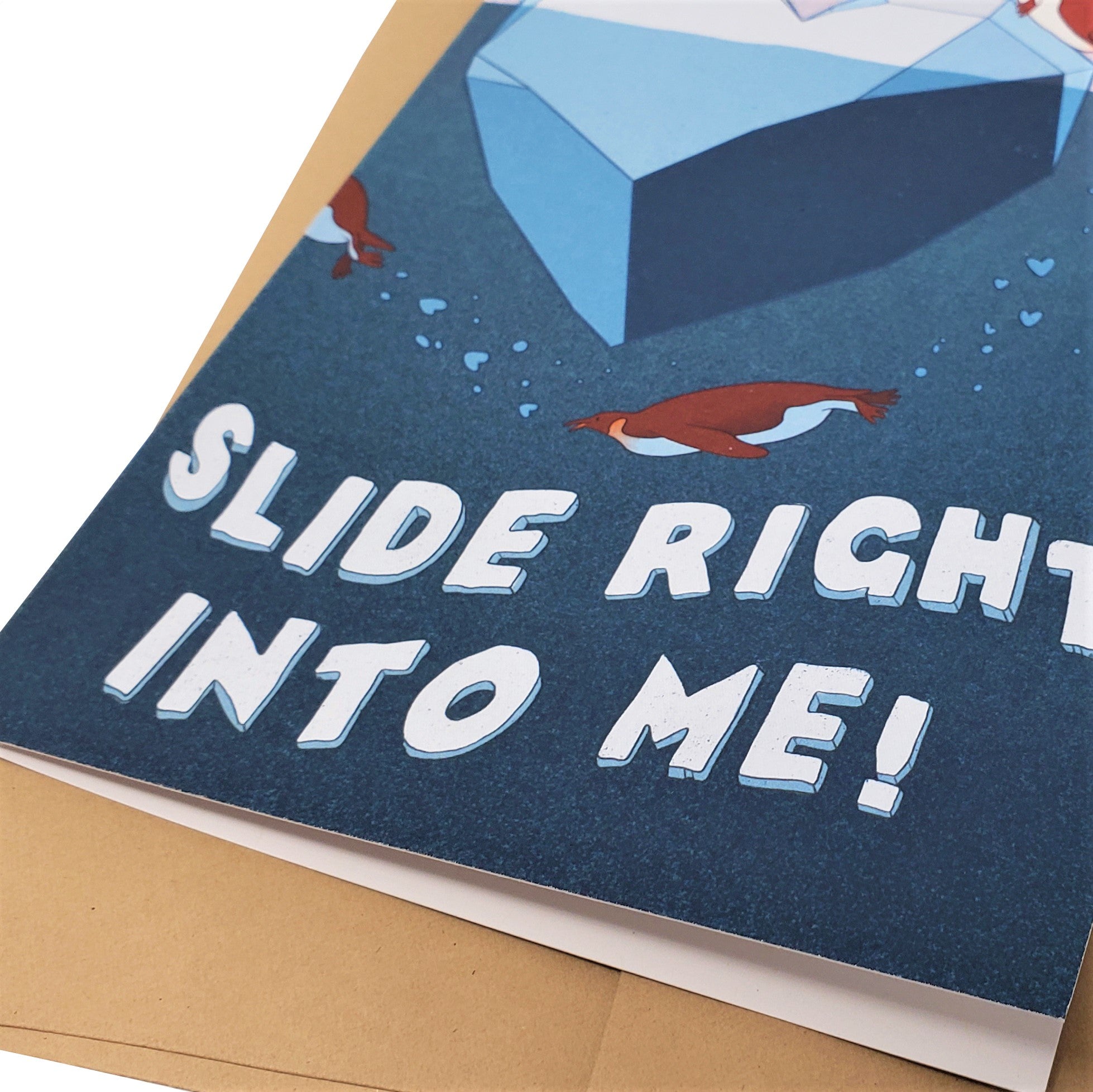Slide Right Into Me - Dirty Card - Naughty Adult Greeting Card - Sleazy Greetings