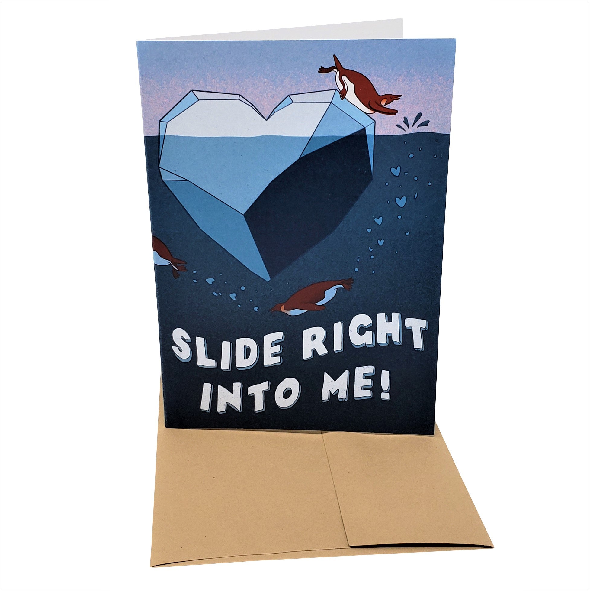 Slide Right Into Me - Dirty Card - Naughty Adult Greeting Card - Sleazy Greetings