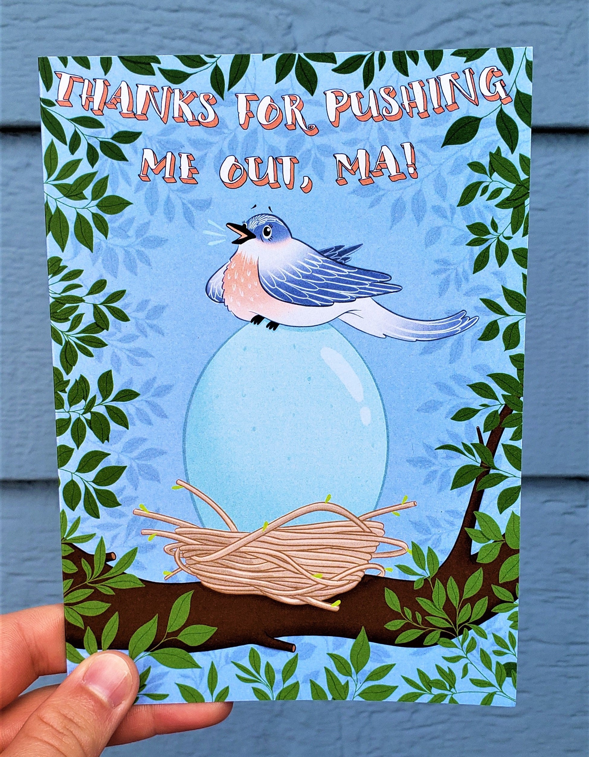 Thanks For Pushing Me Out - Dirty Card - Naughty Adult Greeting Card - Sleazy Greetings