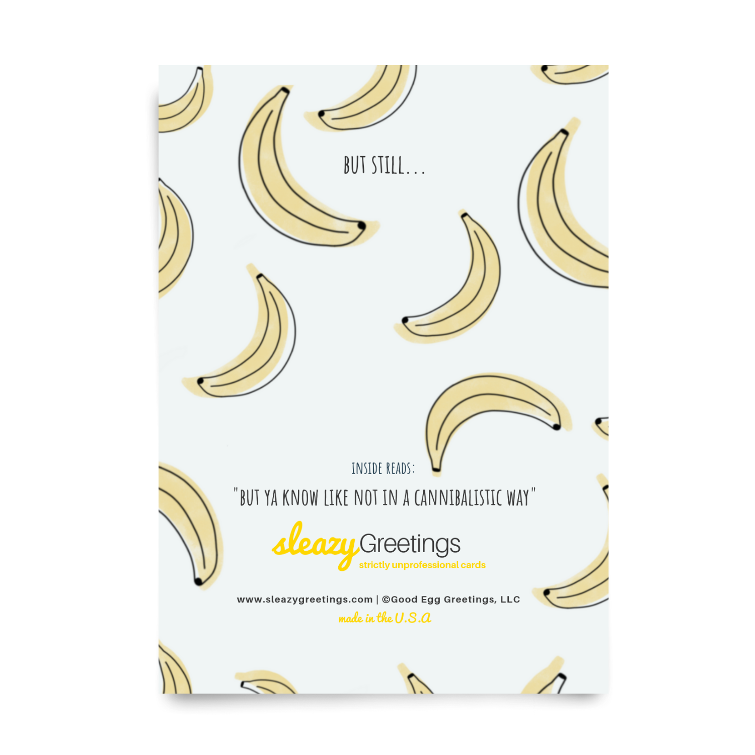 Banana Love - Dirty Card - Naughty Adult Greeting Card - Sleazy Greetings