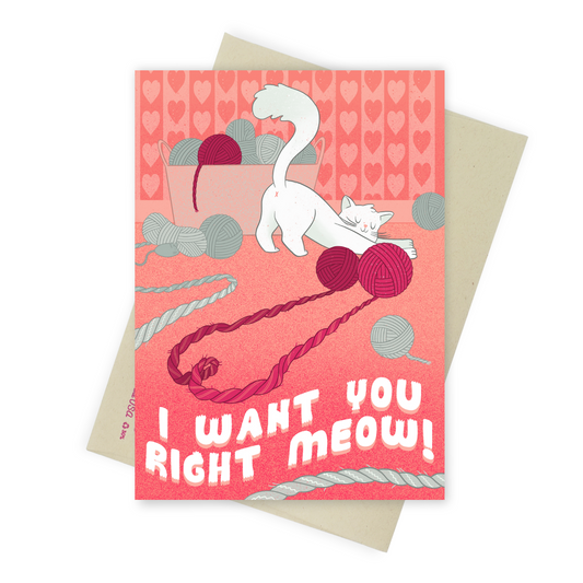 I Want You Right Meow - Dirty Card - Naughty Adult Greeting Card - Sleazy Greetings